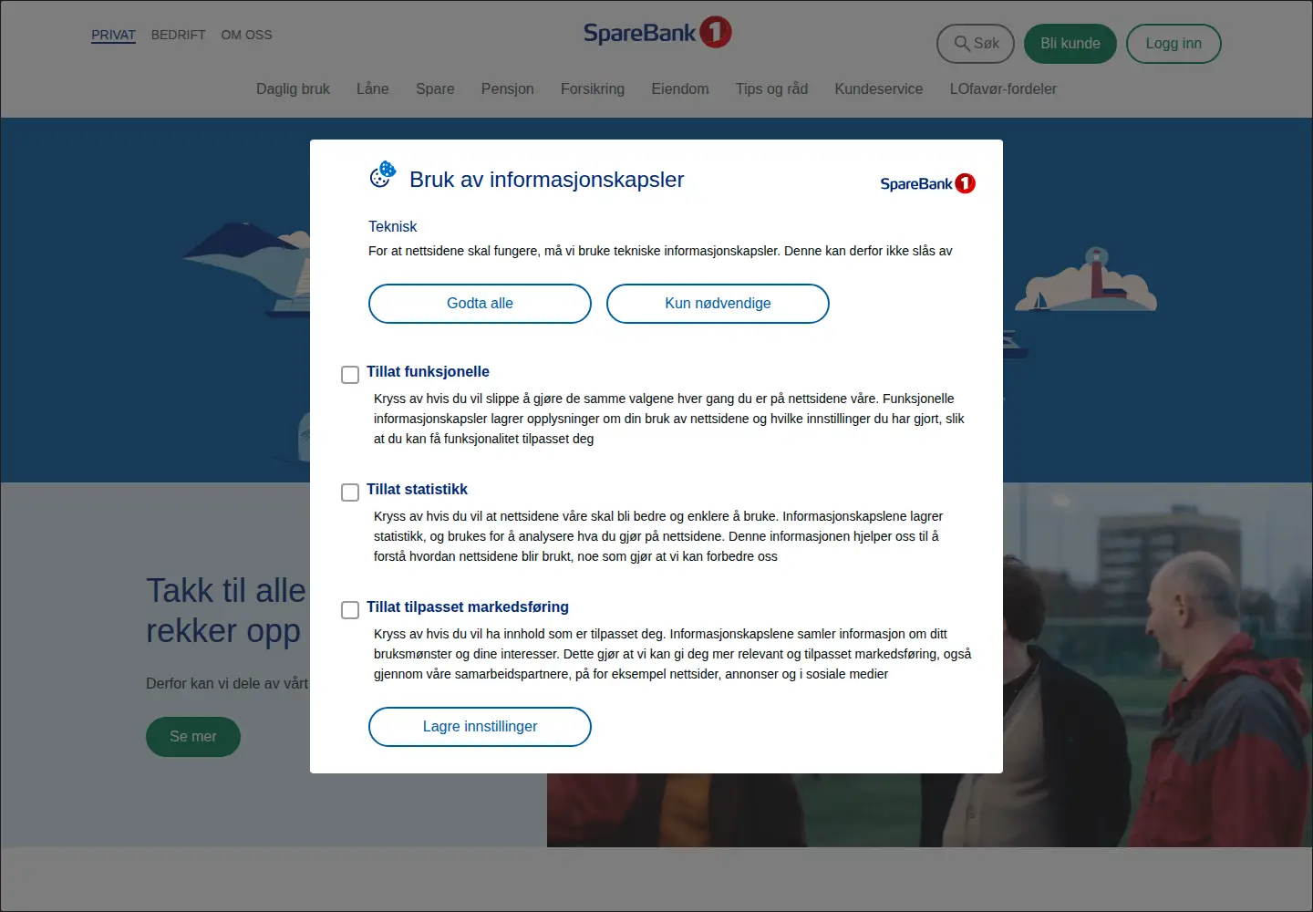 Screenshot of sparebank1.no