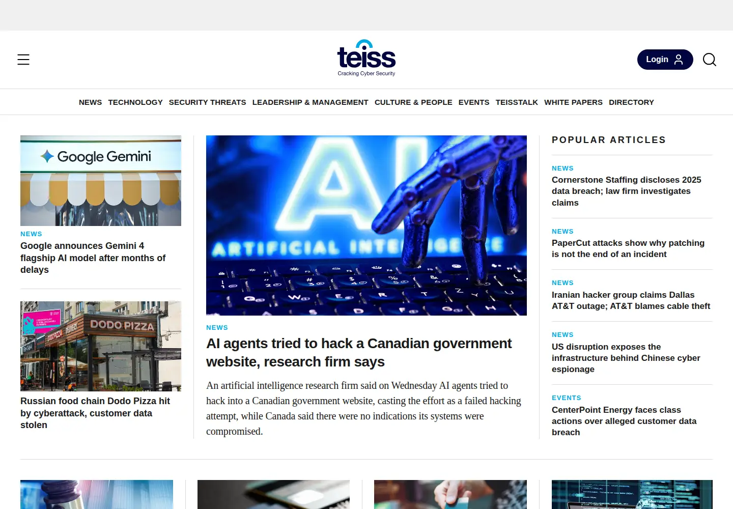Screenshot of teiss.co.uk