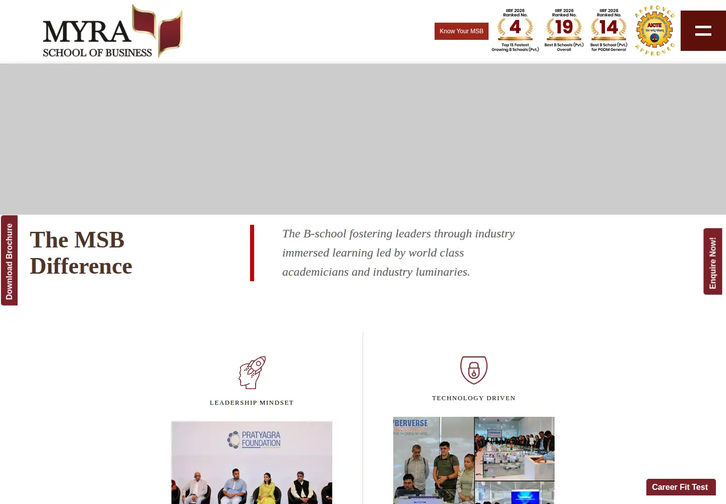 Screenshot of myra.ac.in