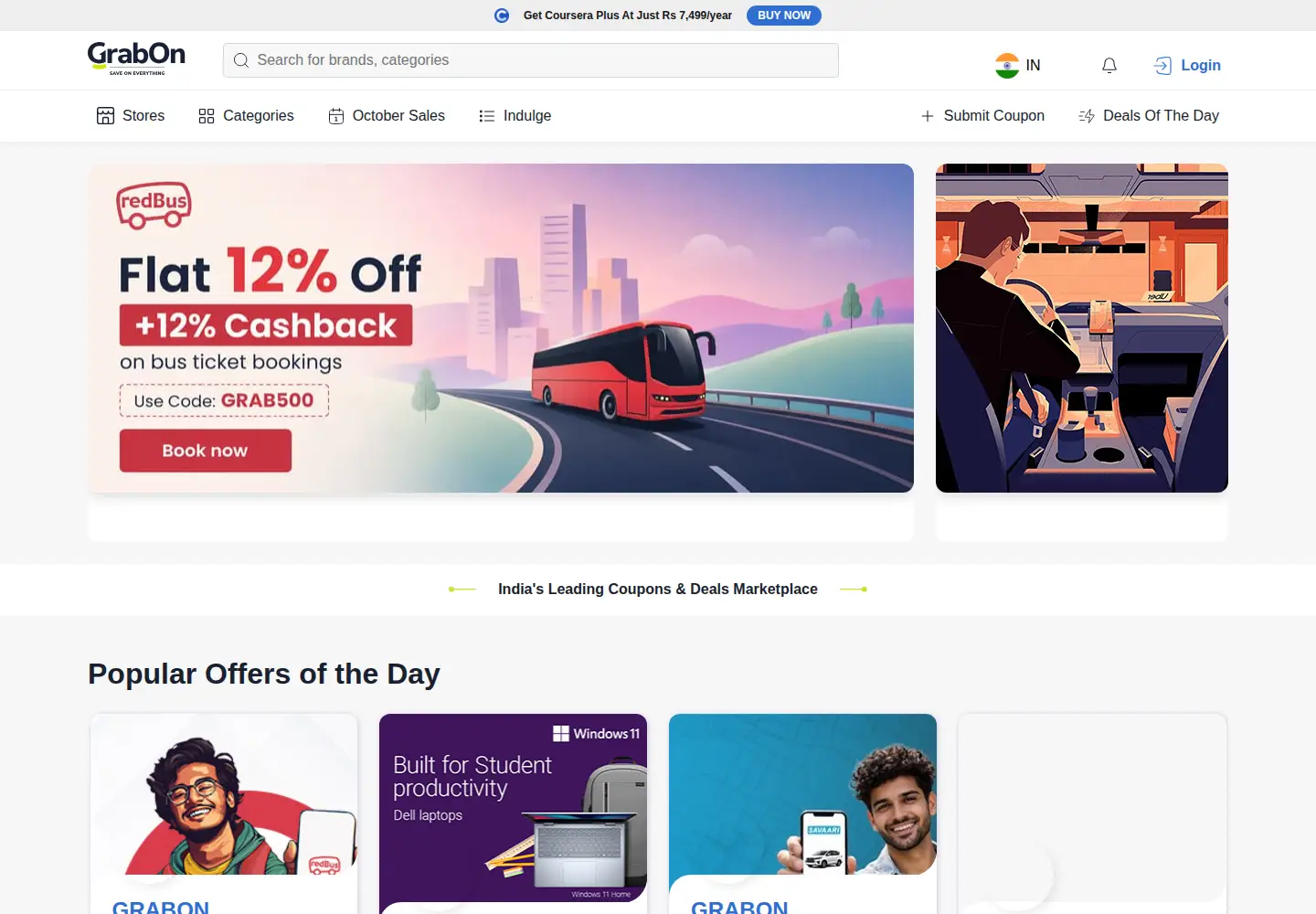 Screenshot of grabon.in