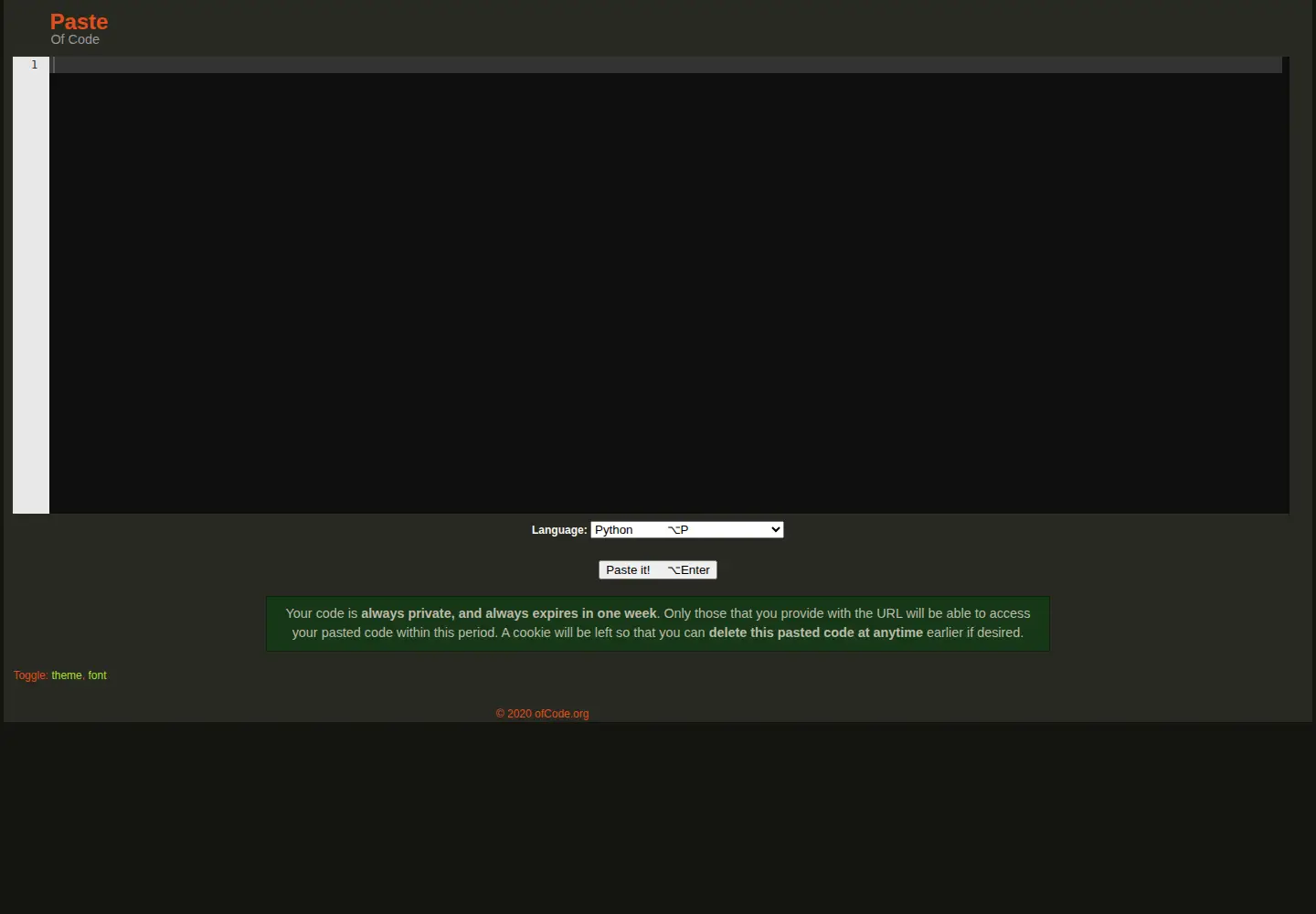 Screenshot of ofcode.org