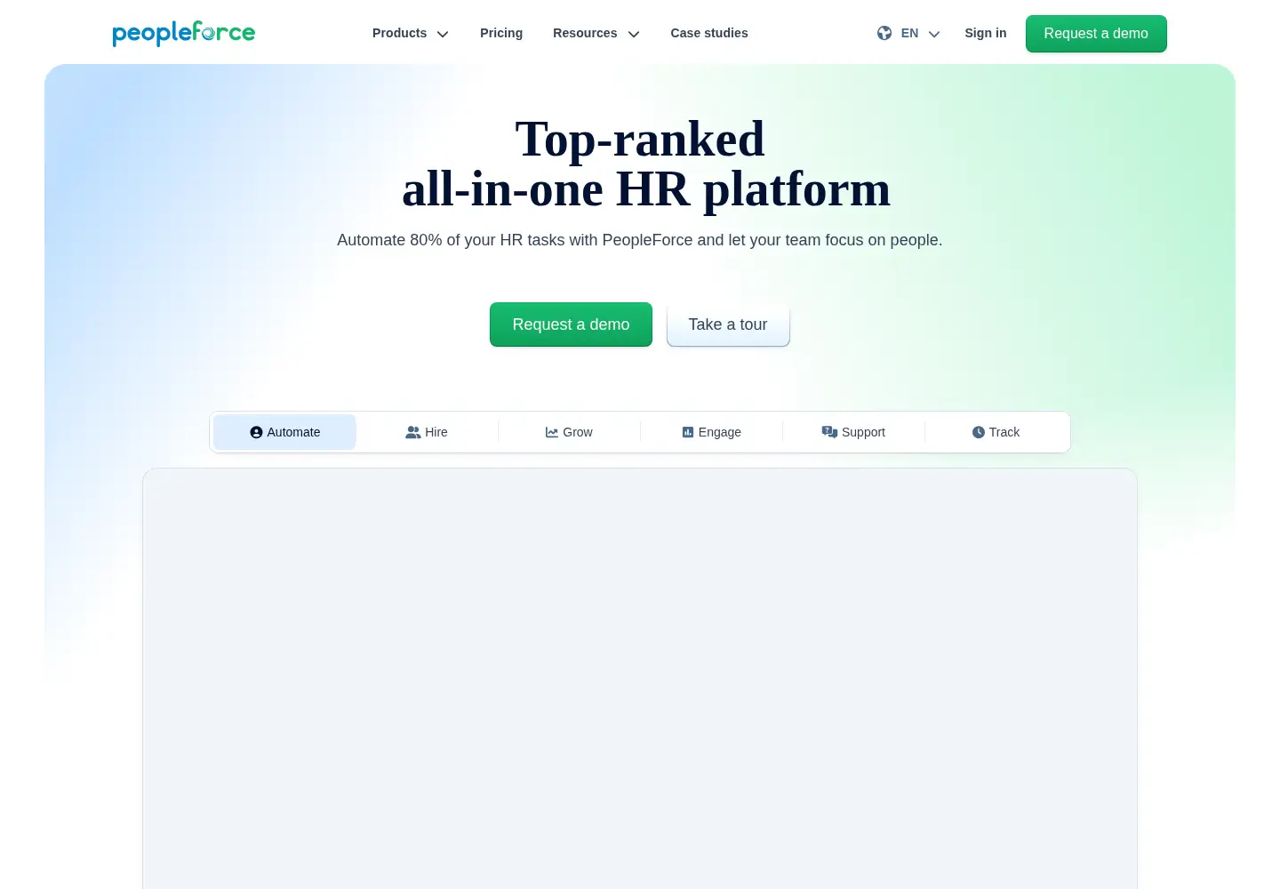 Screenshot of peopleforce.io