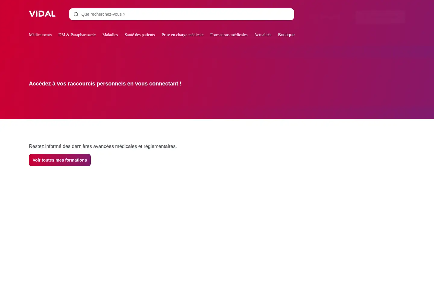 Screenshot of vidal.fr