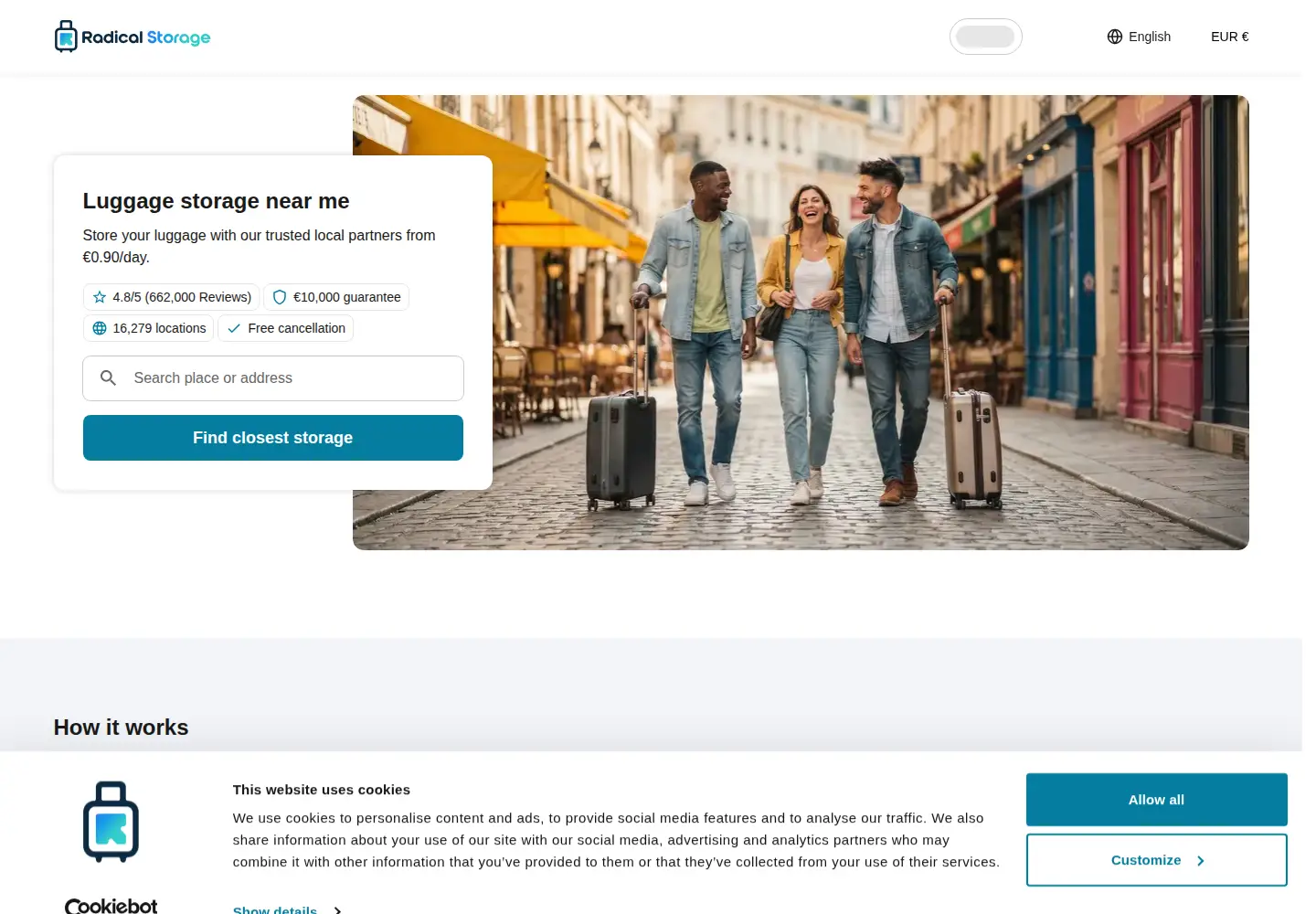 Screenshot of radicalstorage.com