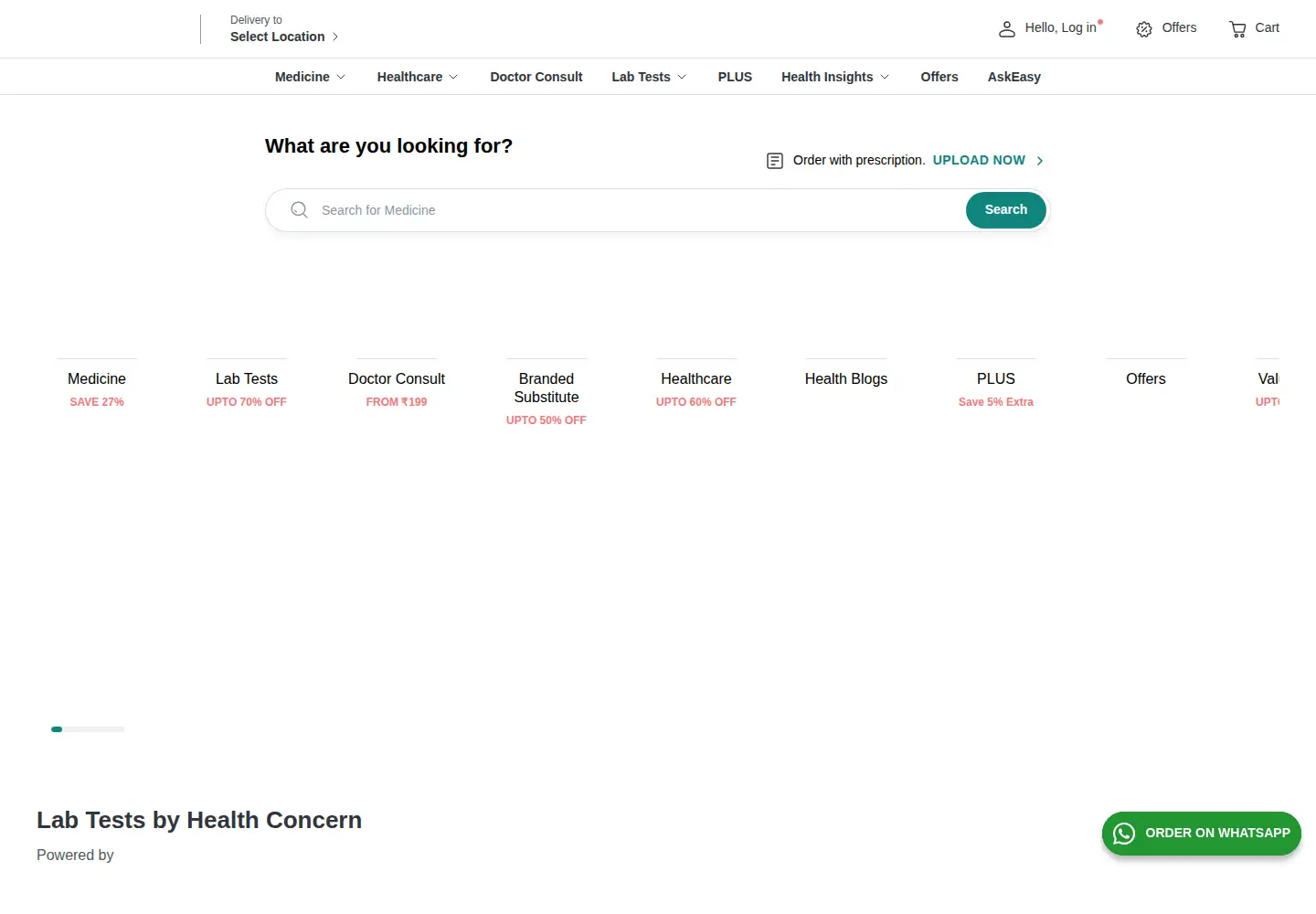 Screenshot of pharmeasy.in