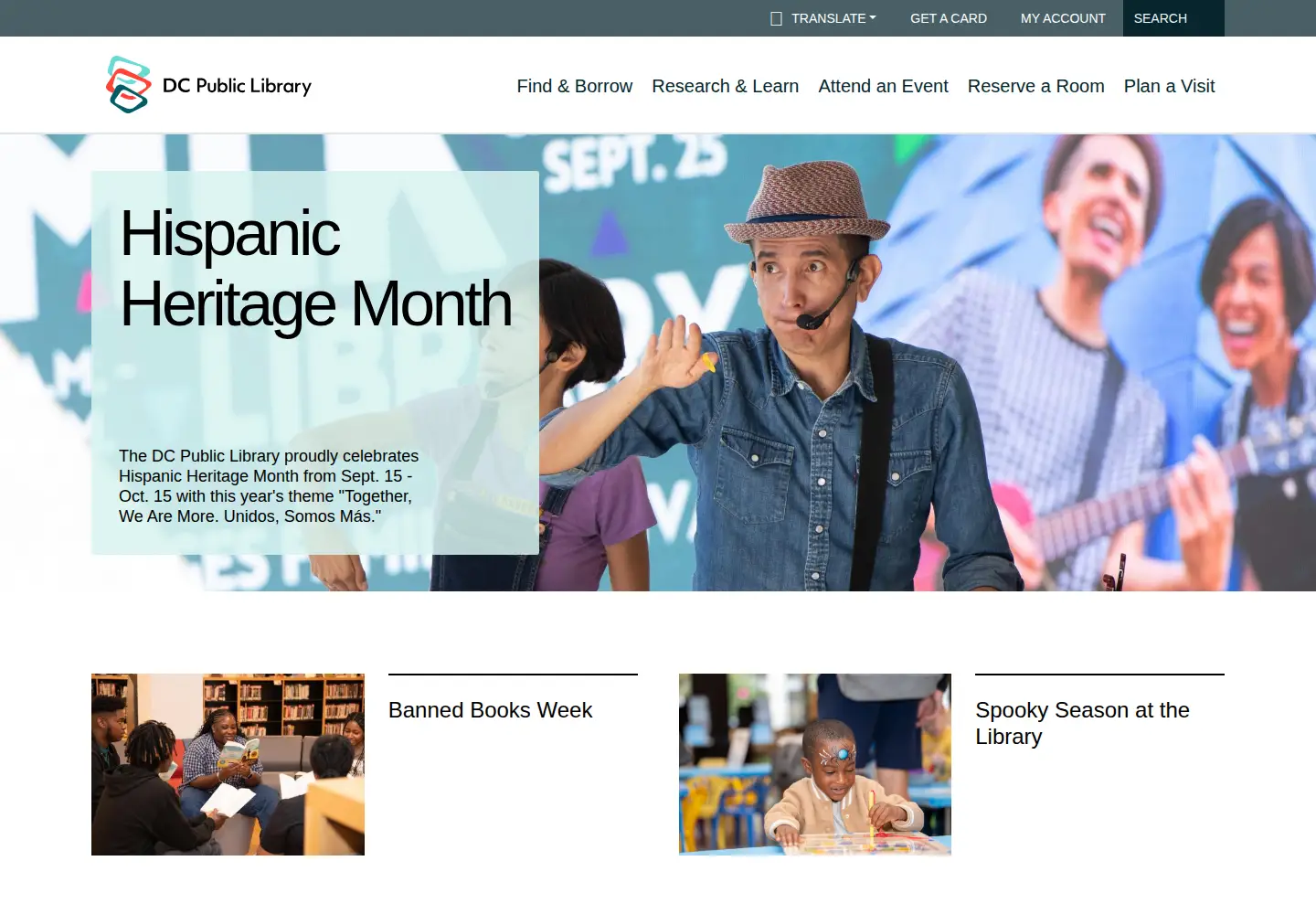 Screenshot of dclibrary.org