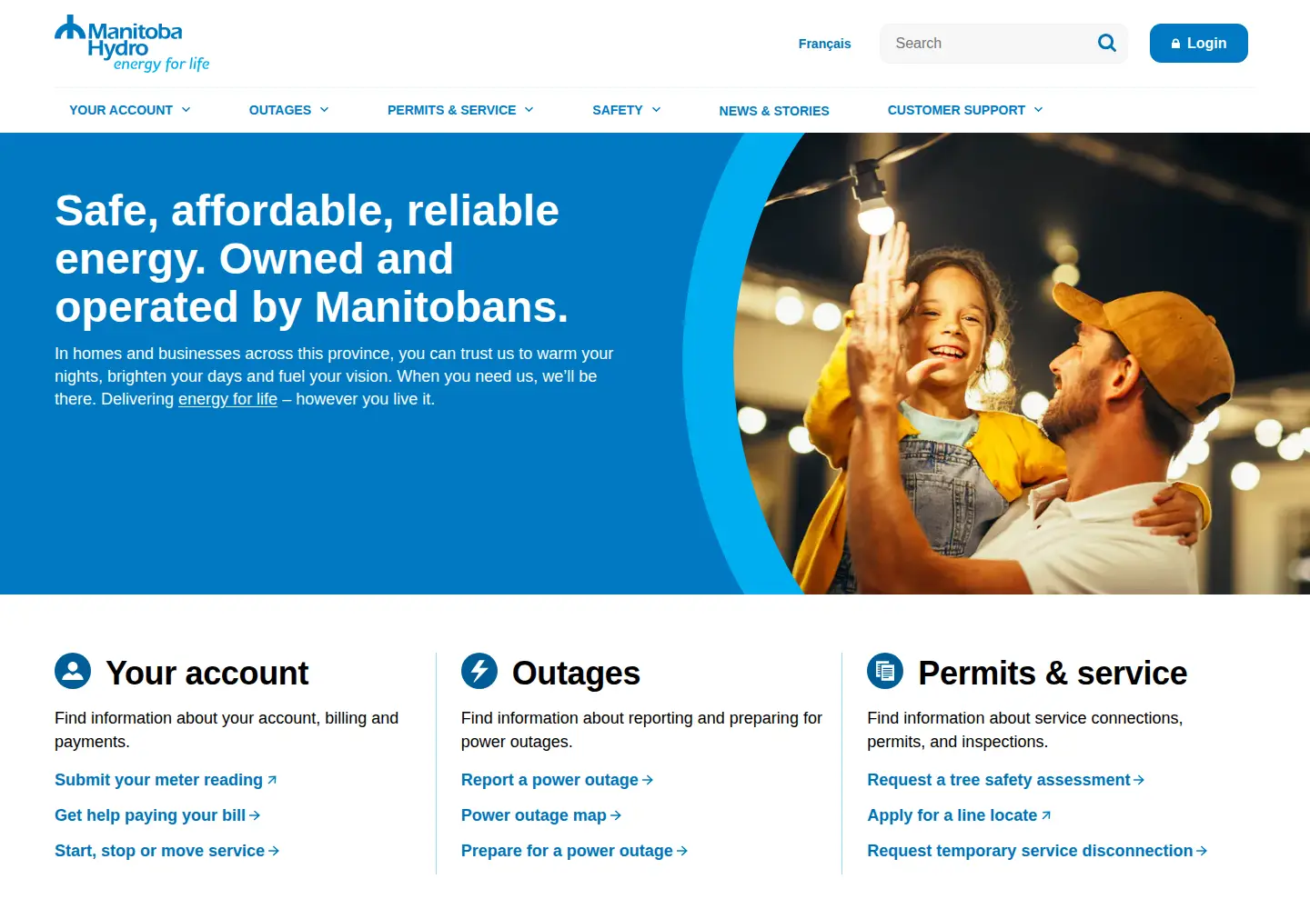 Screenshot of hydro.mb.ca
