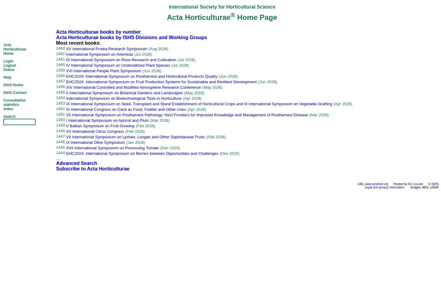 Screenshot of actahort.org