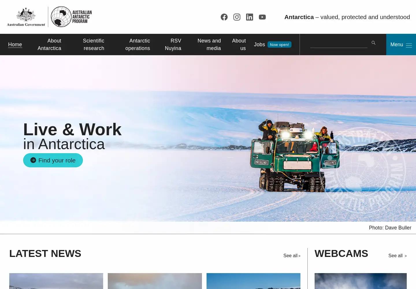 Screenshot of antarctica.gov.au