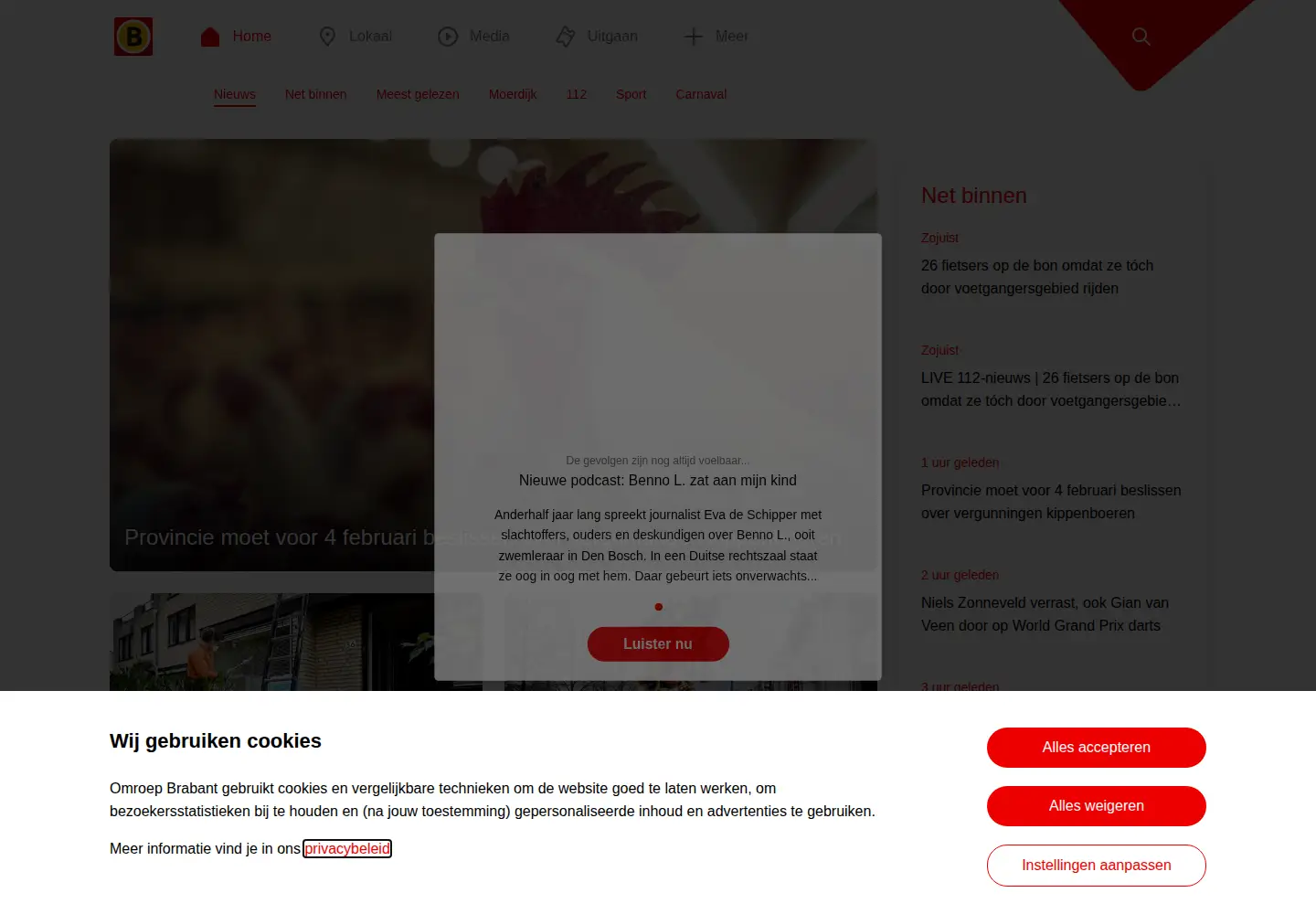 Screenshot of omroepbrabant.nl