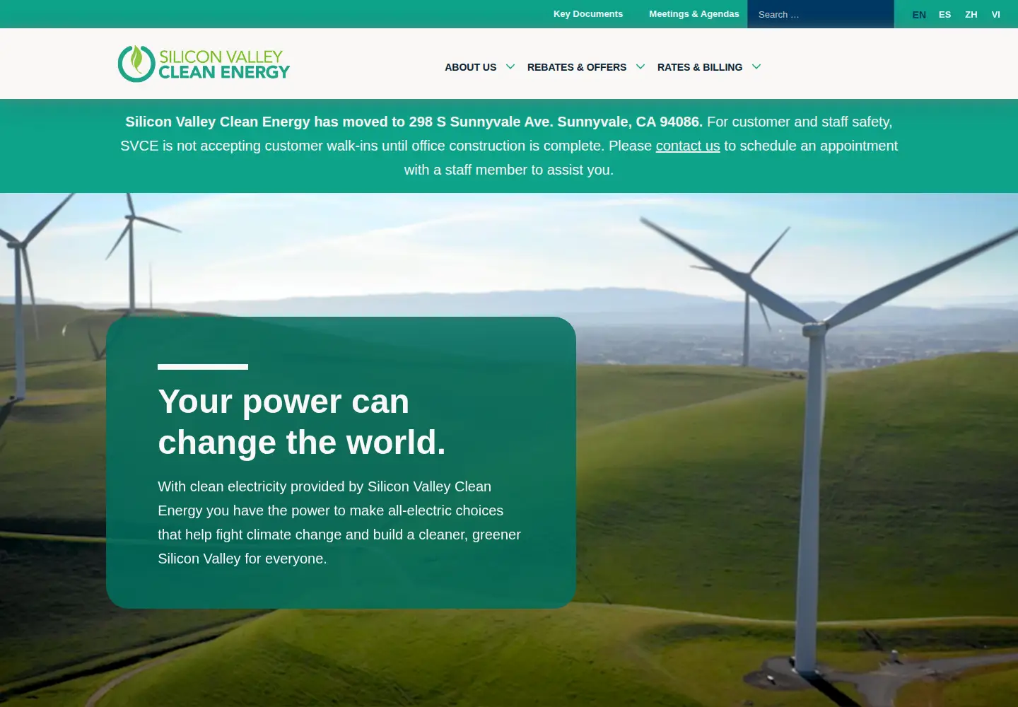 Captured homepage of svcleanenergy.org in the current scan