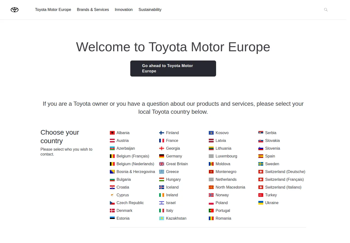 Screenshot of toyota-europe.com
