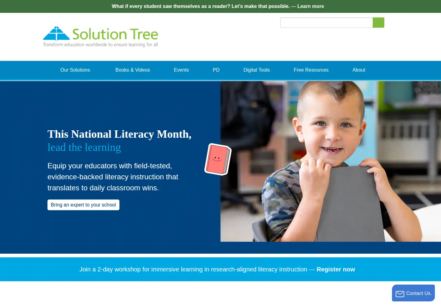 Screenshot of solutiontree.com