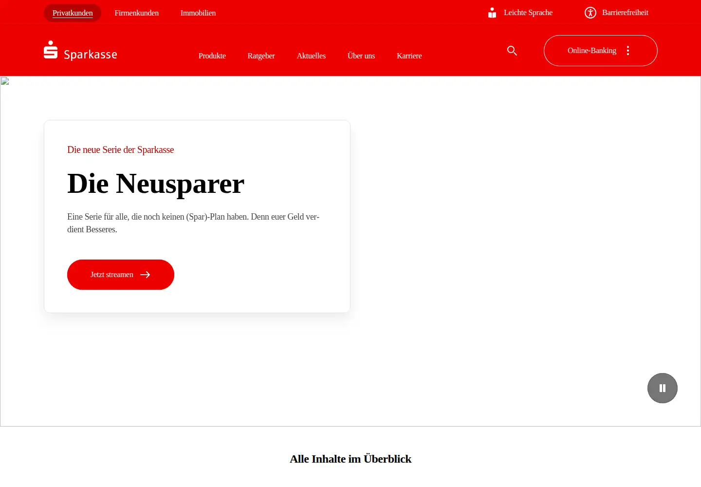 Screenshot of sparkasse.de