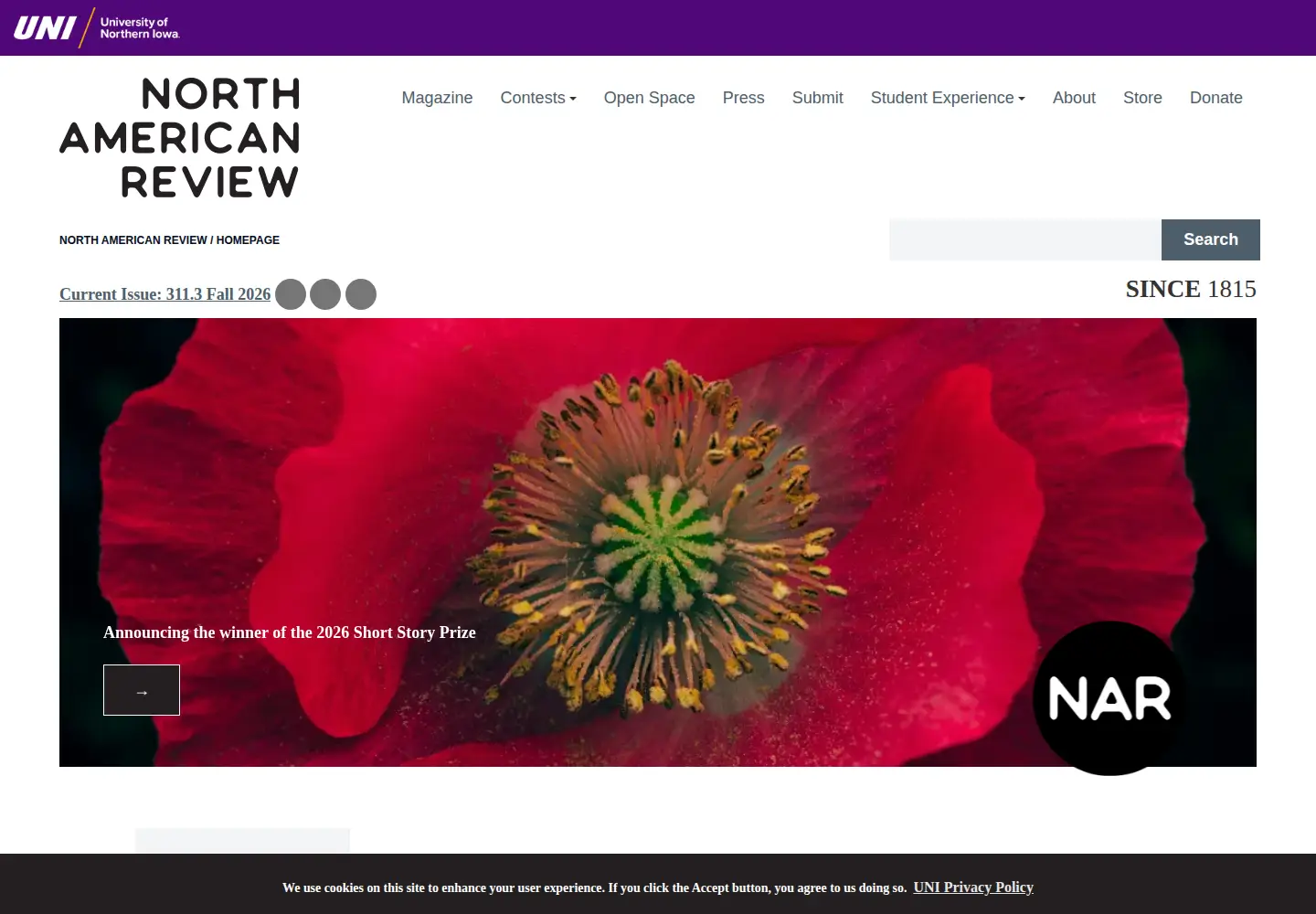 Screenshot of northamericanreview.org