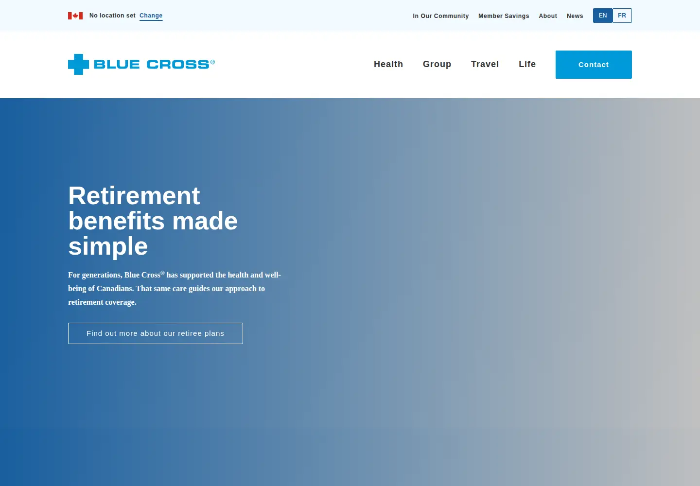 Screenshot of bluecross.ca