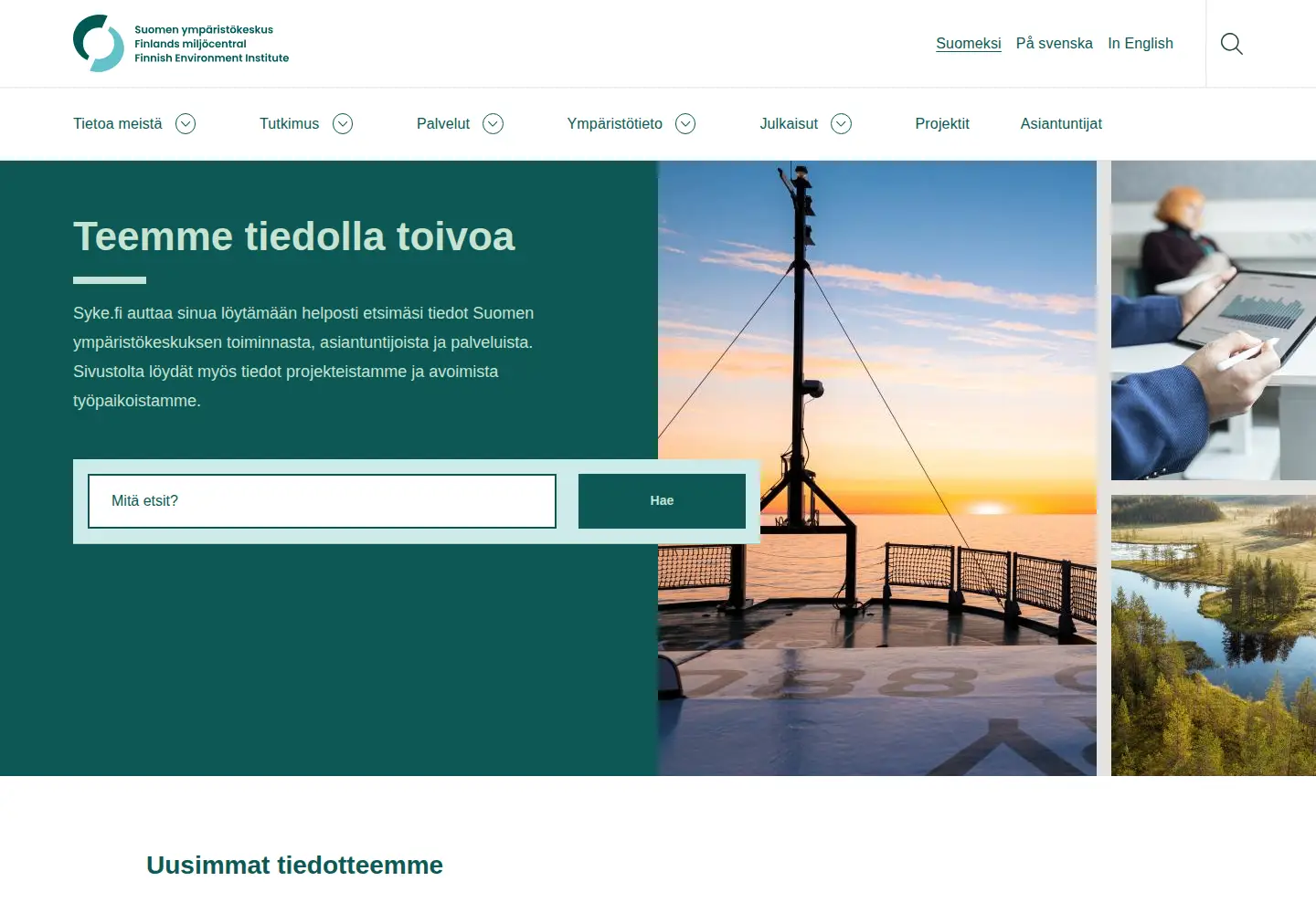Screenshot of syke.fi