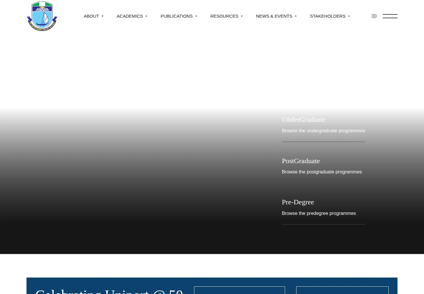 Screenshot of uniport.edu.ng