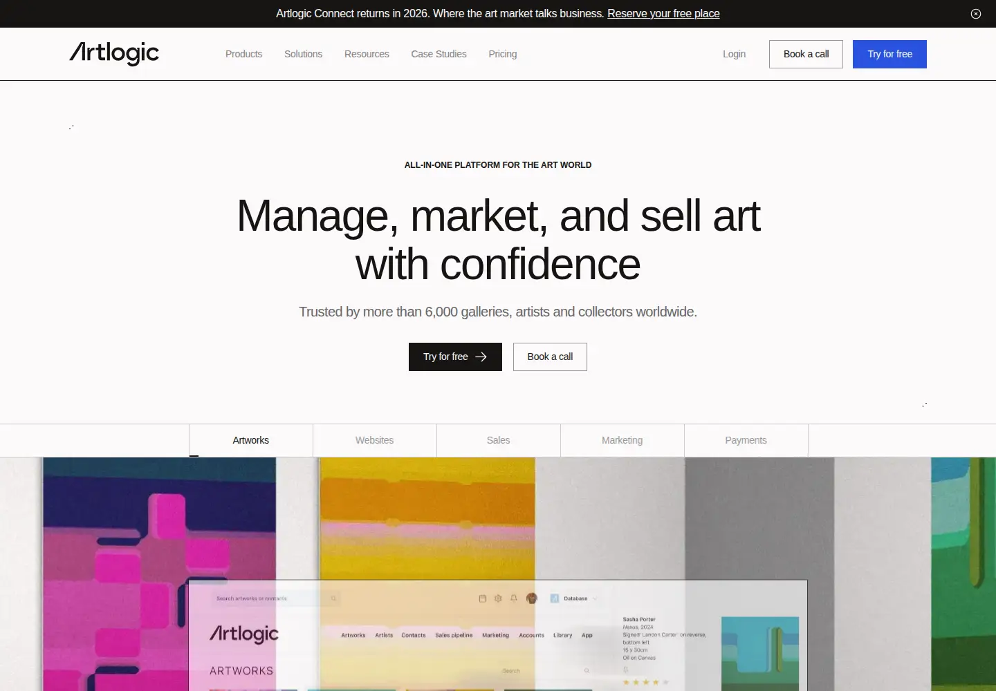 Screenshot of artlogic.net