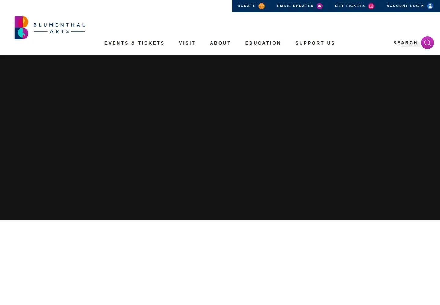 Screenshot of blumenthalarts.org