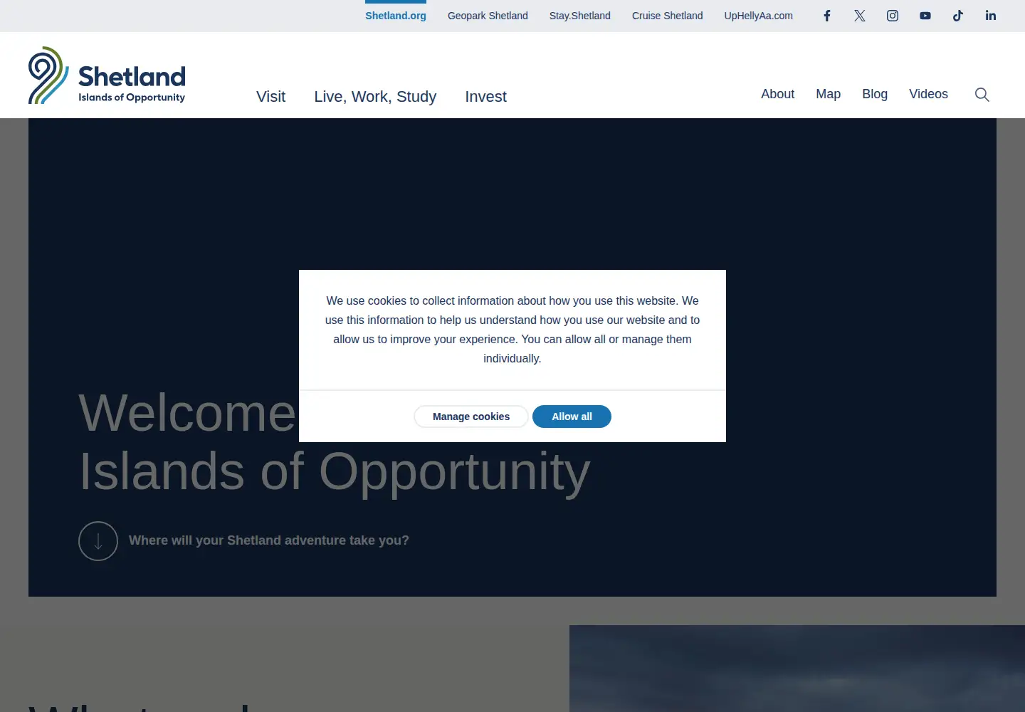 Screenshot of shetland.org
