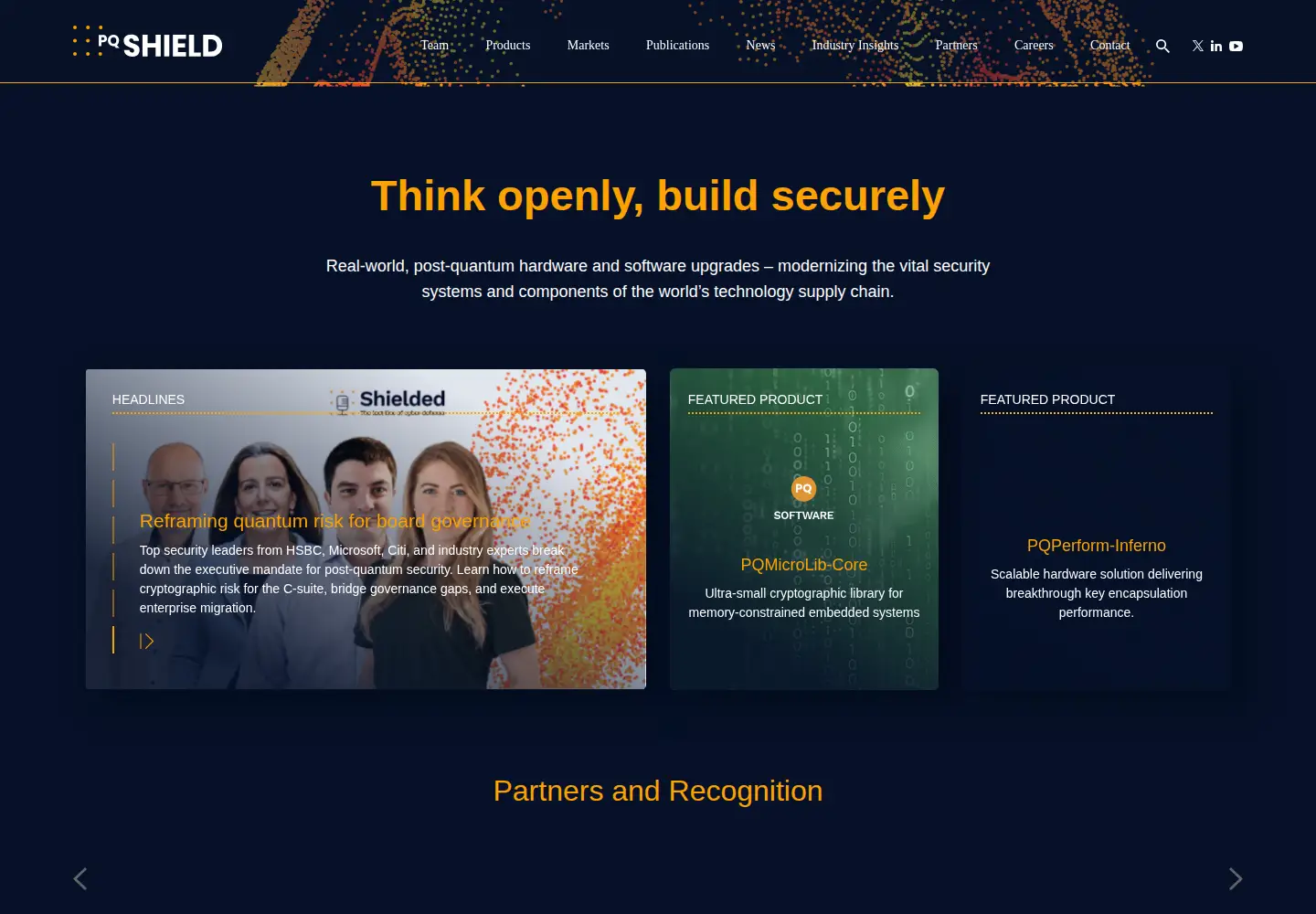 Screenshot of pqshield.com