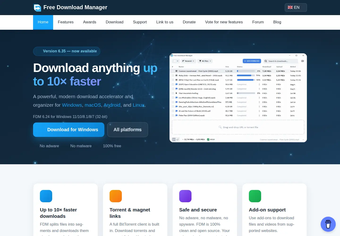 Screenshot of freedownloadmanager.org