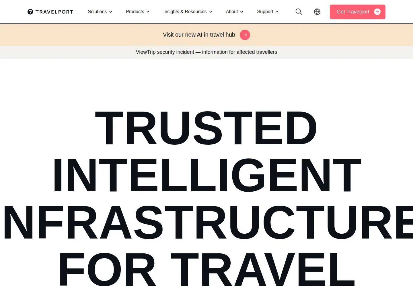 Screenshot of travelport.com