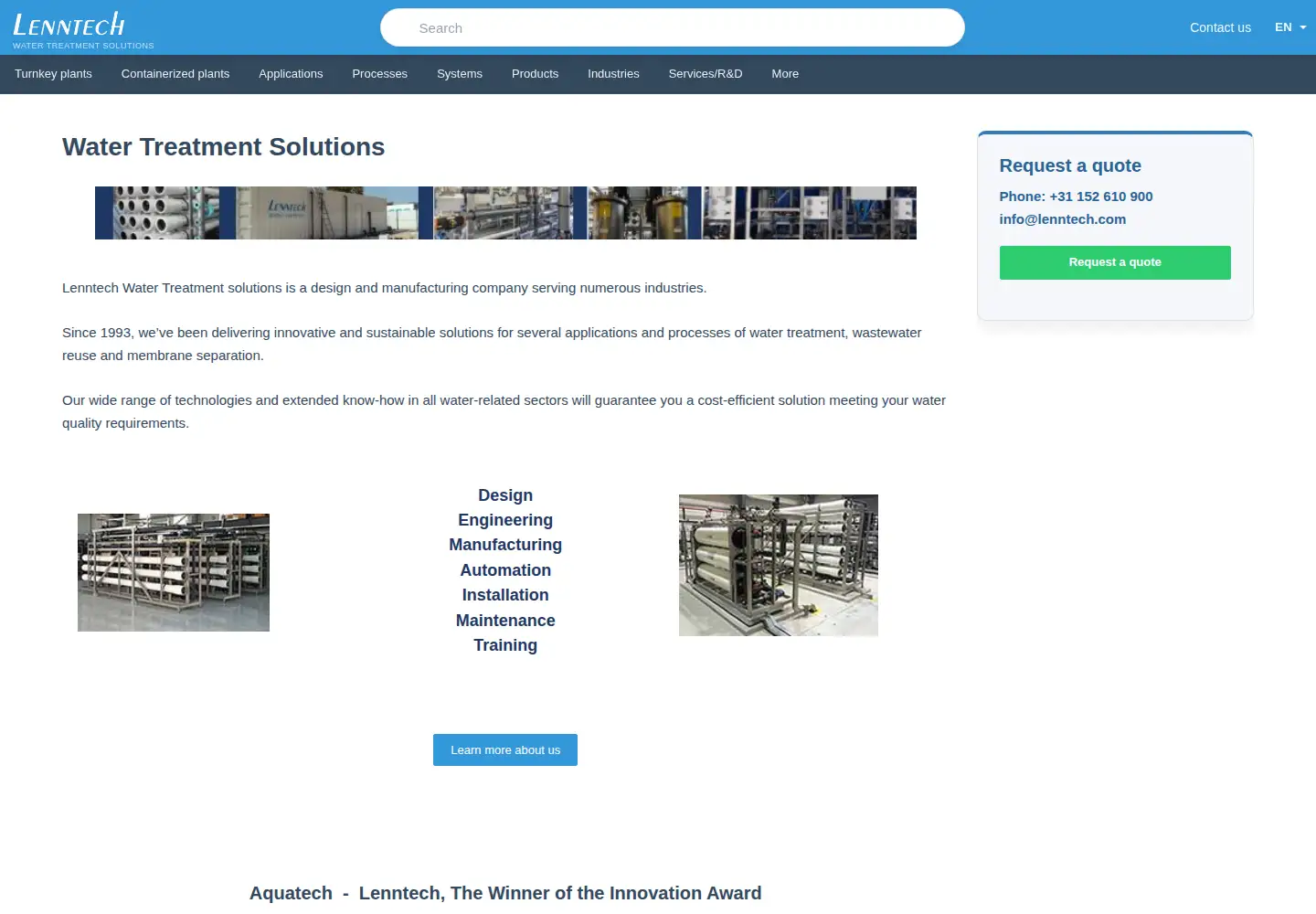 Screenshot of lenntech.com
