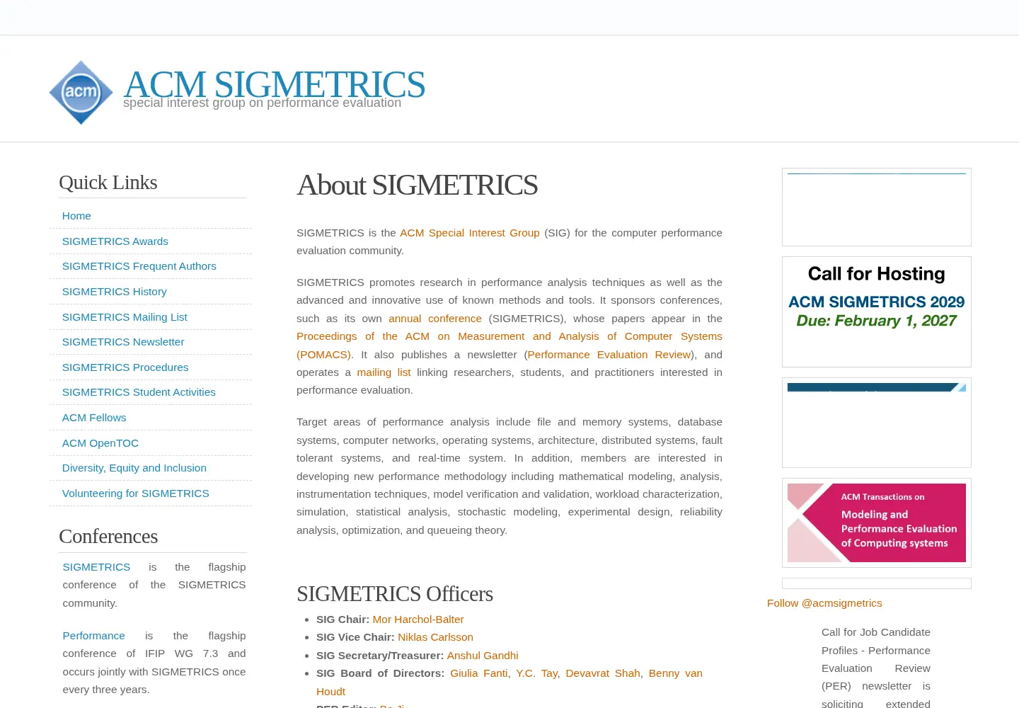 Screenshot of sigmetrics.org