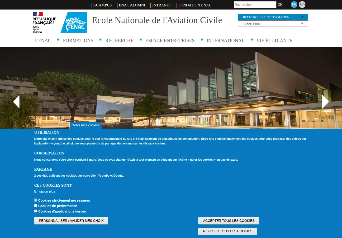 Screenshot of enac.fr