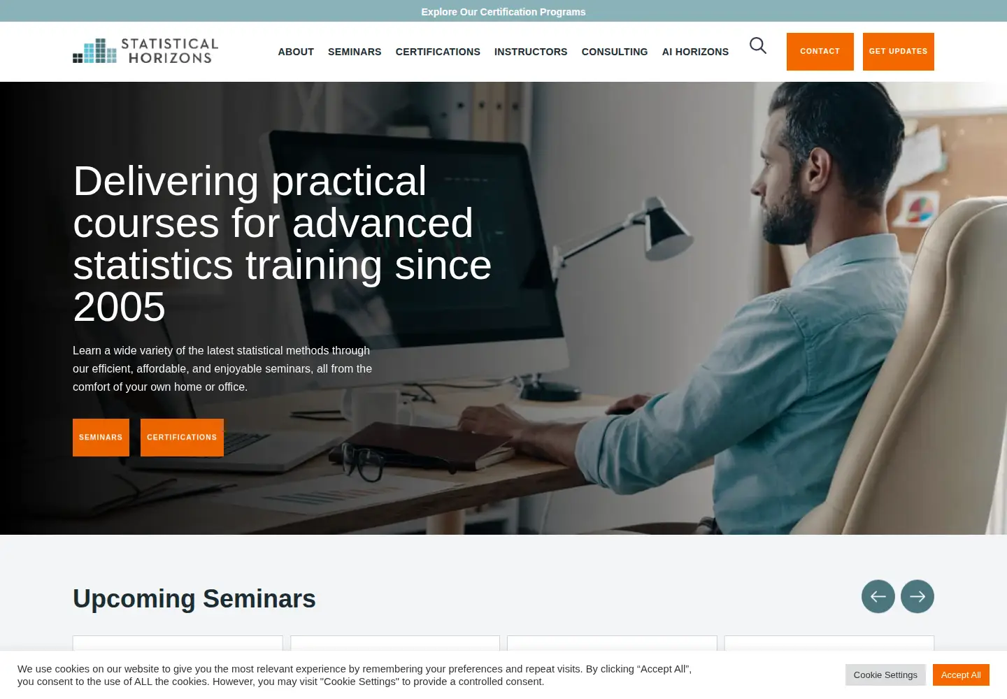 Screenshot of statisticalhorizons.com