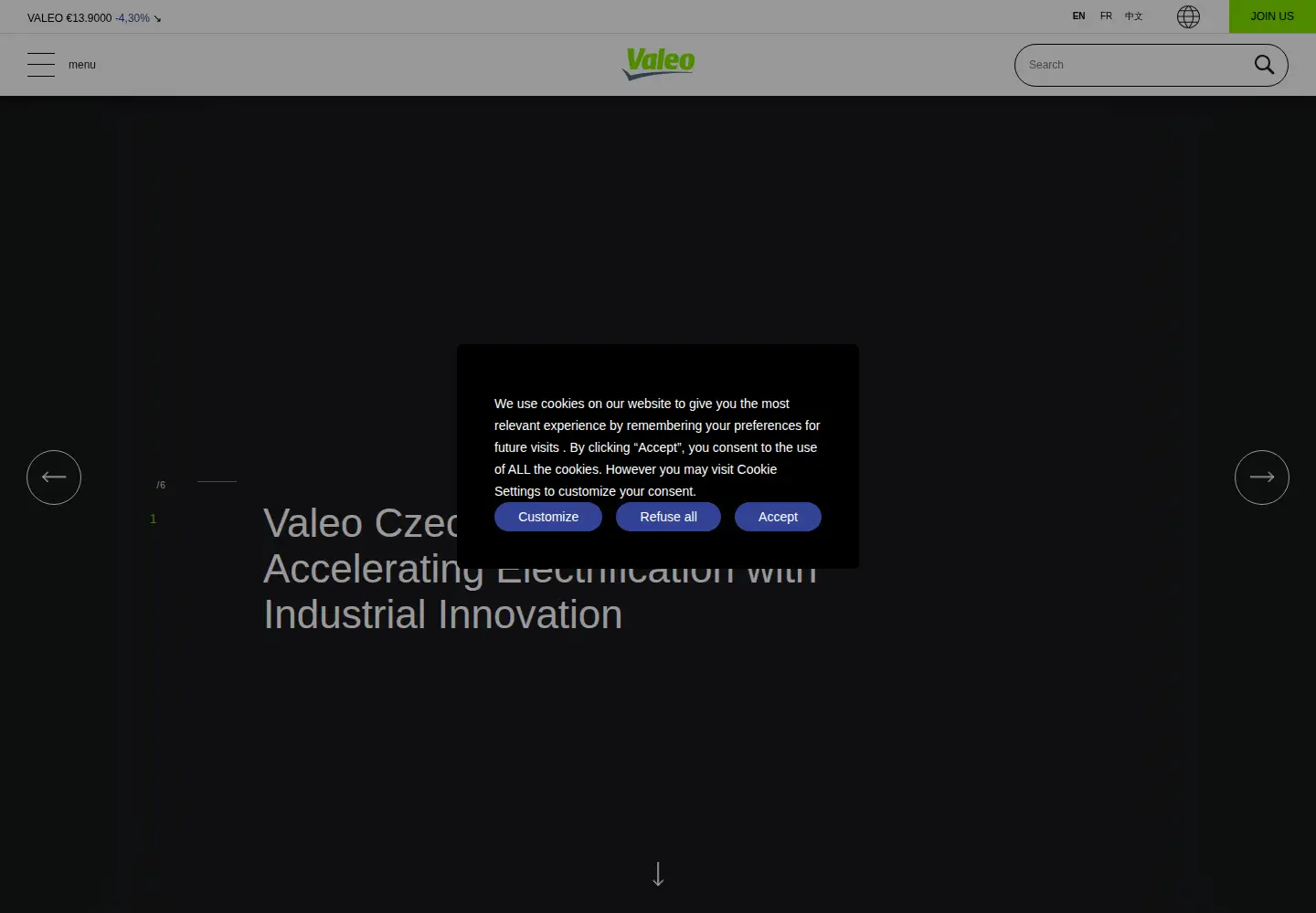 Screenshot of valeo.com