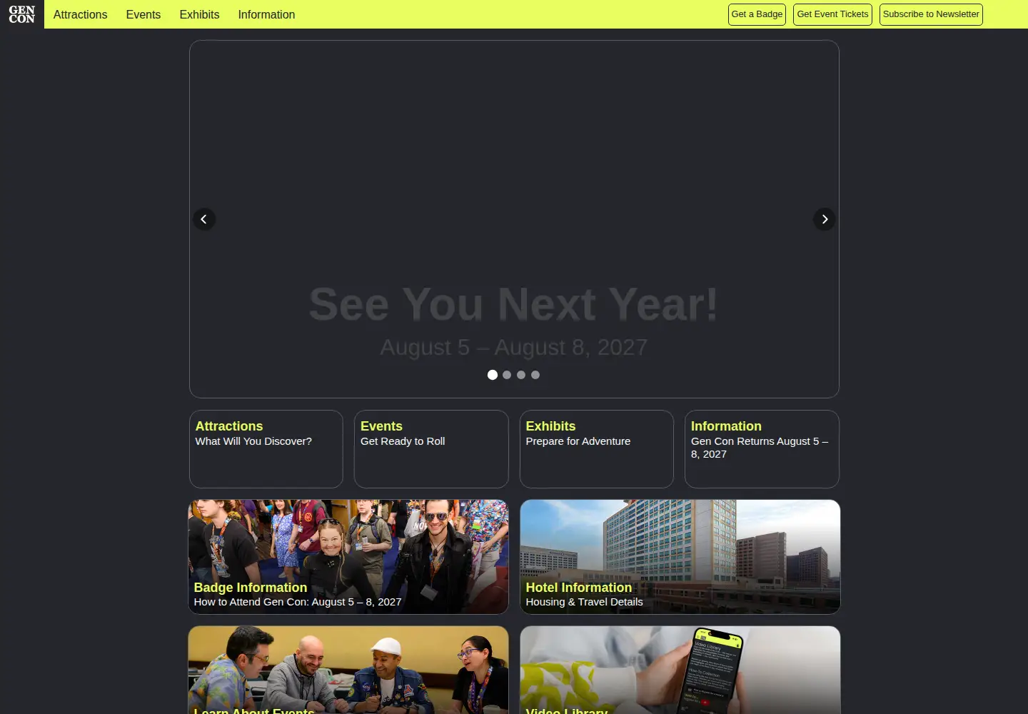 Screenshot of gencon.com