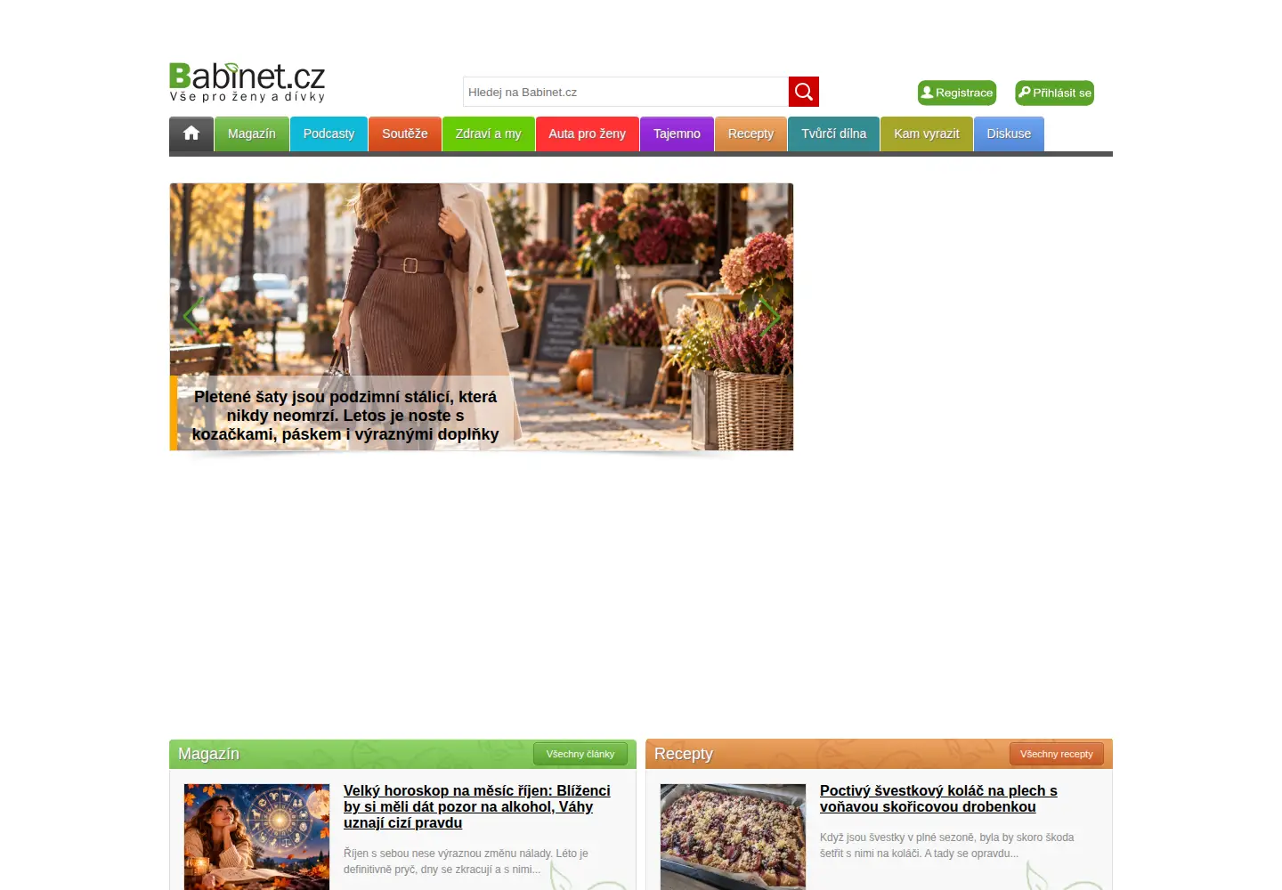 Screenshot of babinet.cz