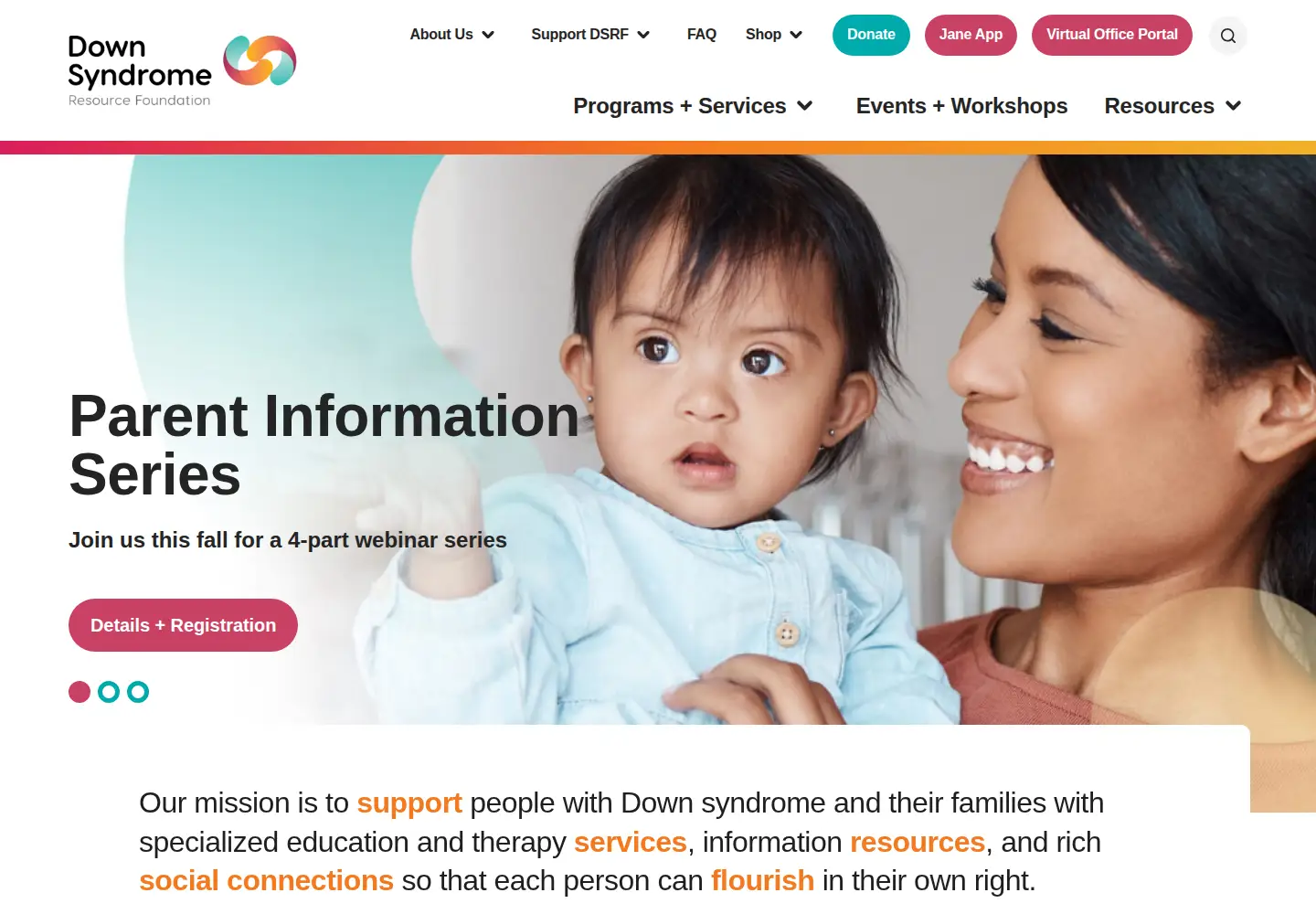 Screenshot of dsrf.org