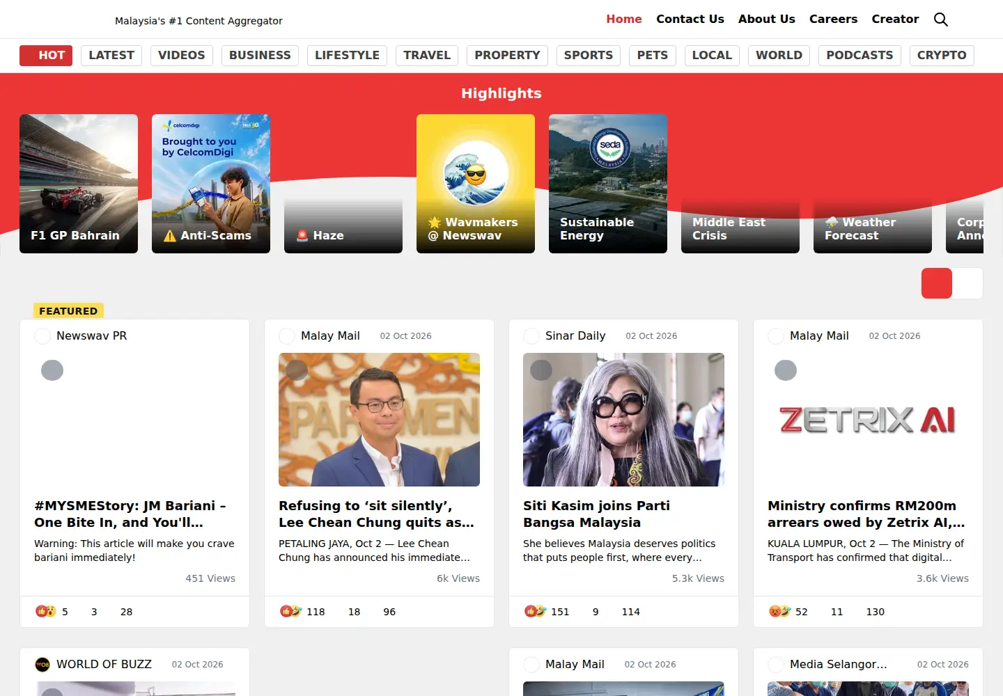 Screenshot of newswav.com