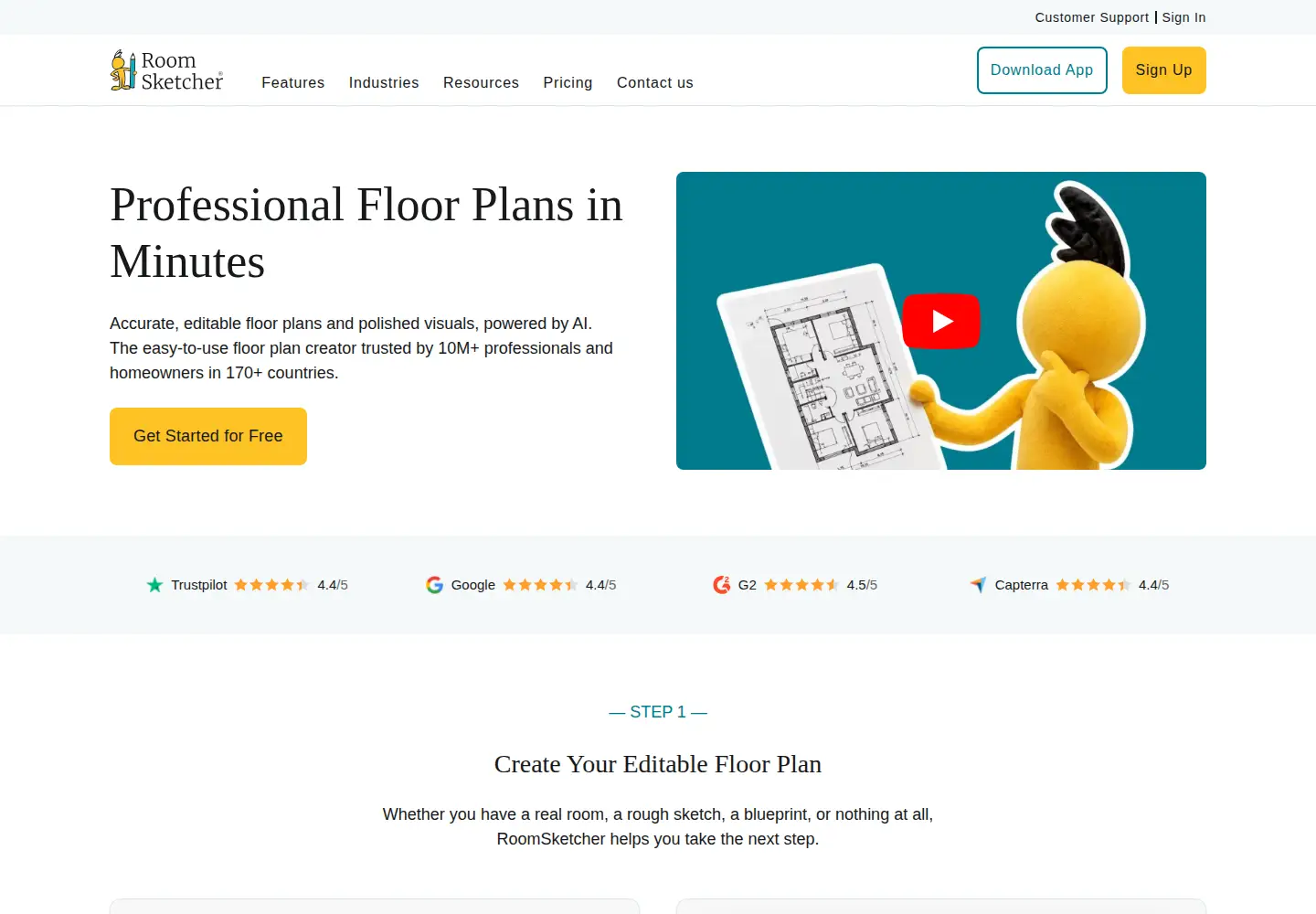 Screenshot of roomsketcher.com