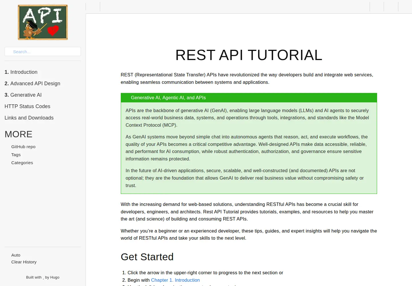 Screenshot of restapitutorial.com