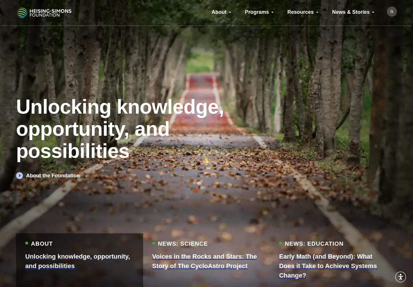 Screenshot of hsfoundation.org