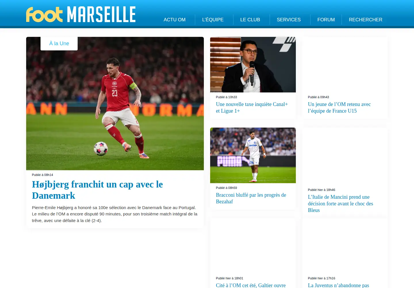 Screenshot of footmarseille.com