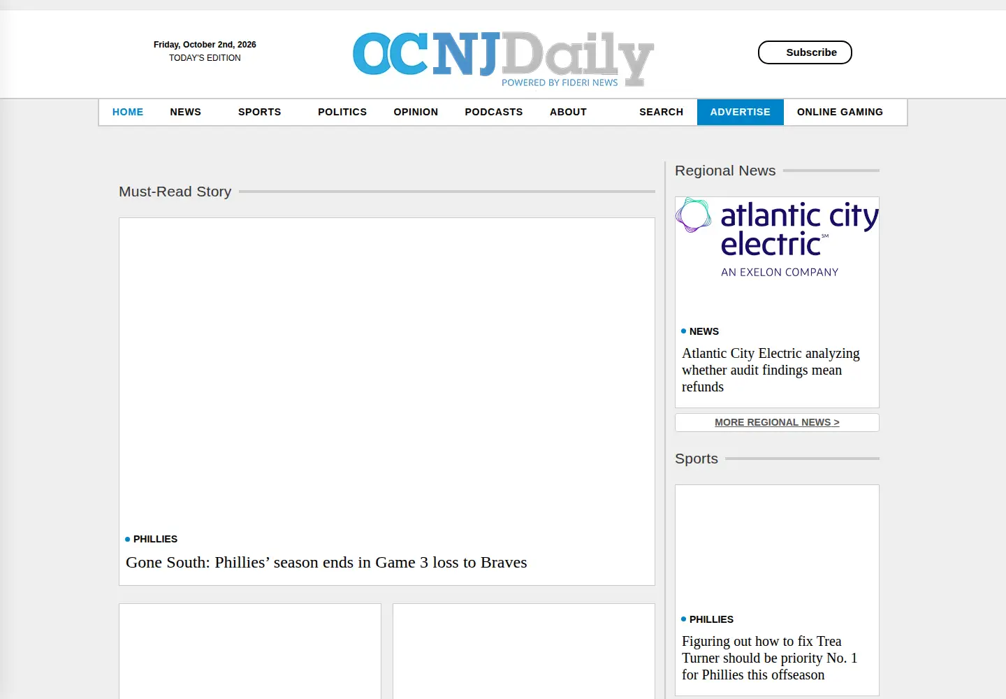 Screenshot of ocnjdaily.com