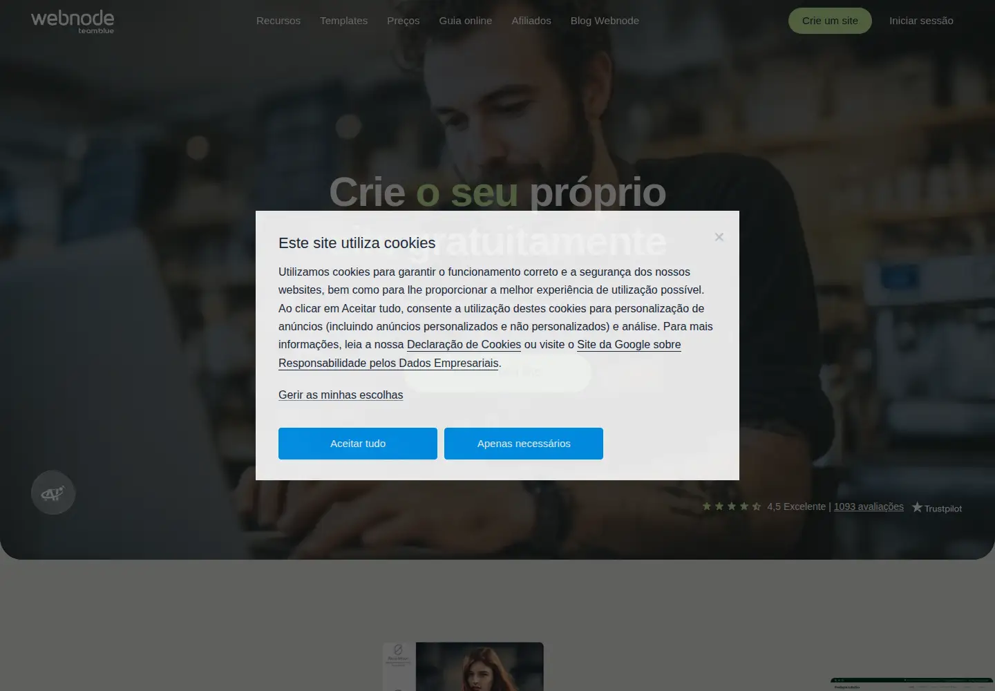 Screenshot of webnode.pt