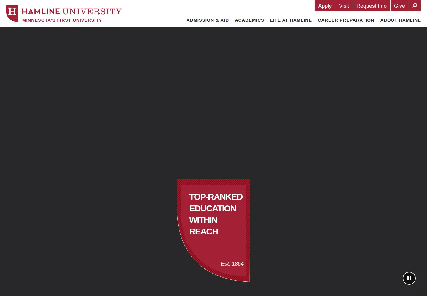 Screenshot of hamline.edu