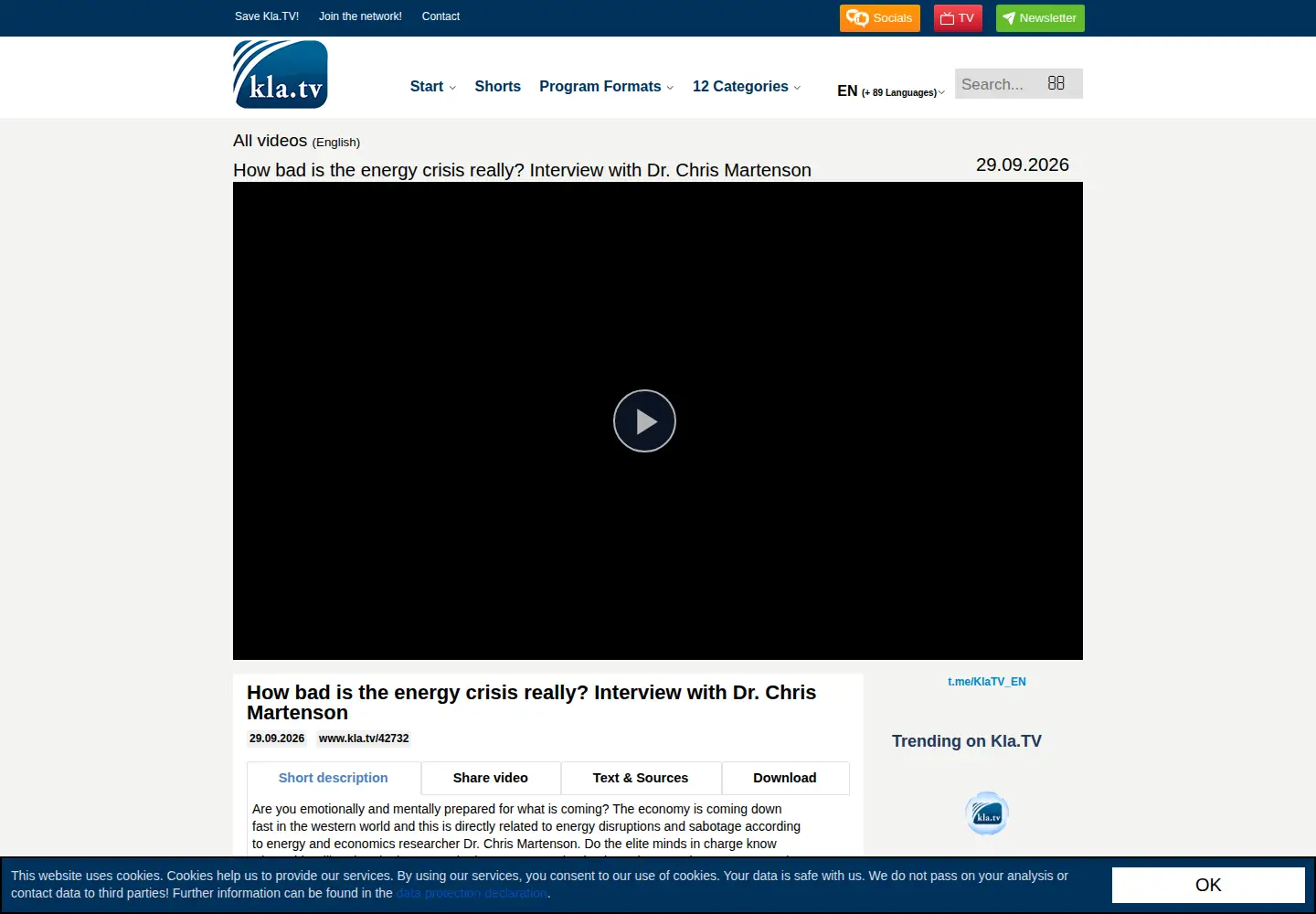 Screenshot of kla.tv