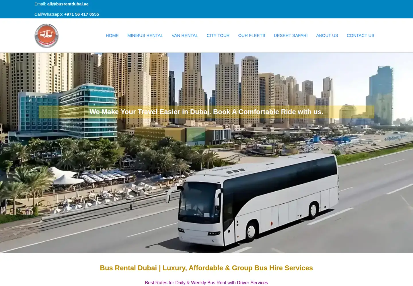 Screenshot of busrentdubai.ae
