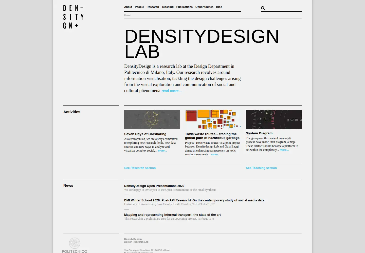 Screenshot of densitydesign.org