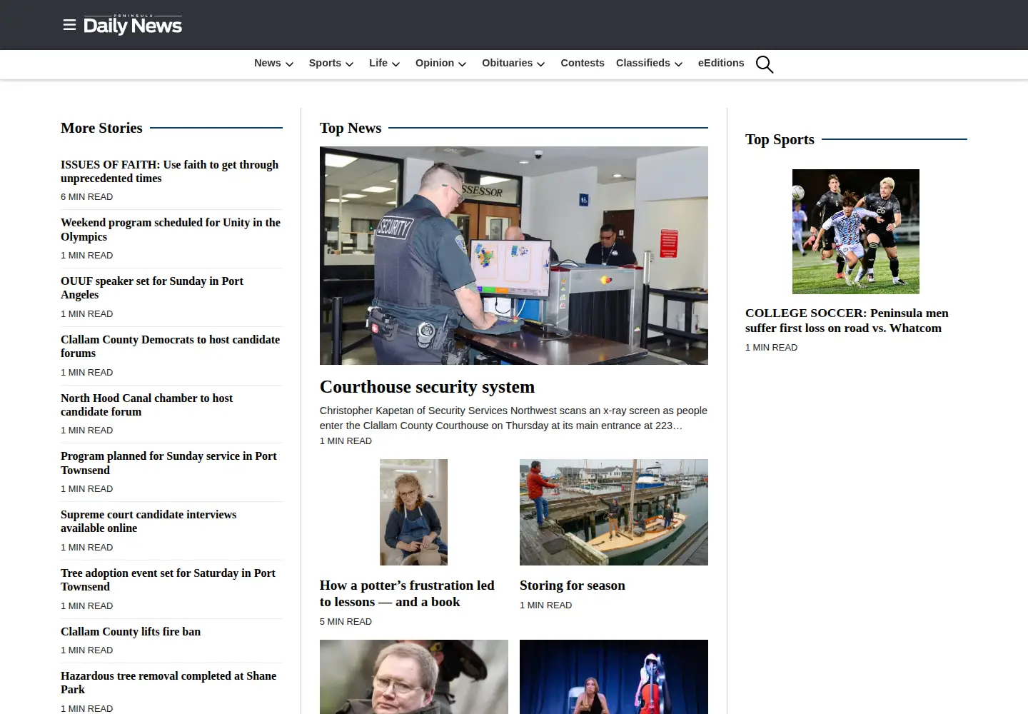 Screenshot of peninsuladailynews.com