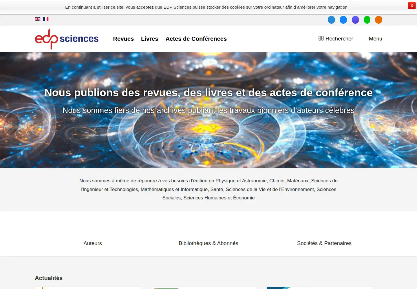 Screenshot of edpsciences.org