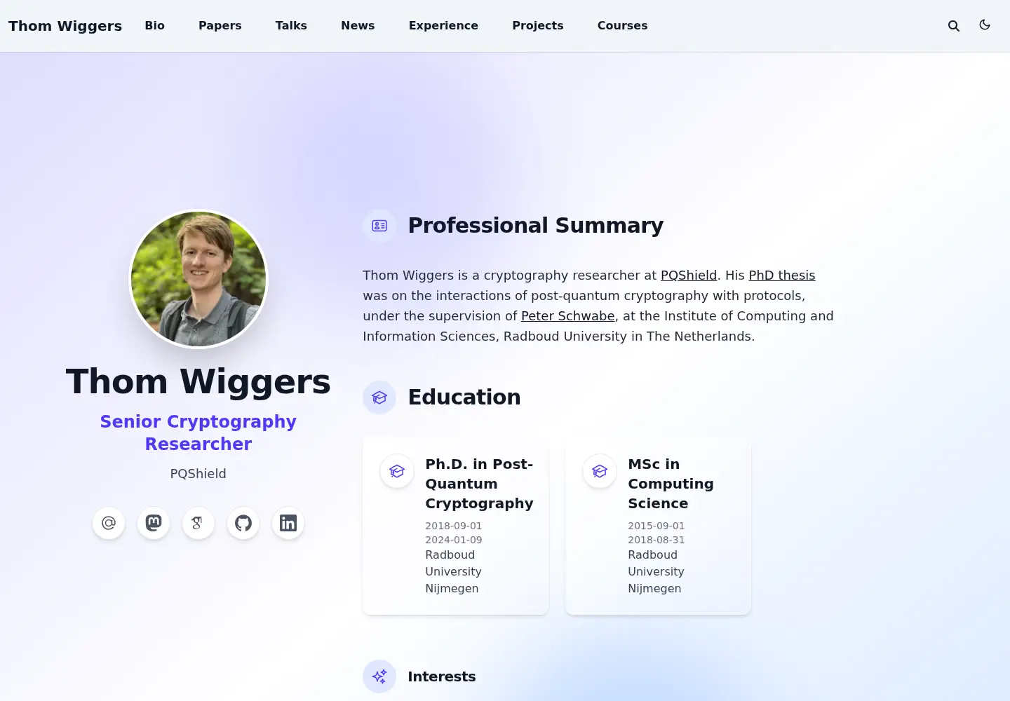 Screenshot of thomwiggers.nl